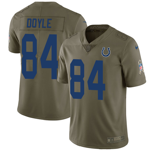 Nike Colts #84 Jack Doyle Olive Men's Stitched NFL Limited Salute To Service Jersey - Click Image to Close